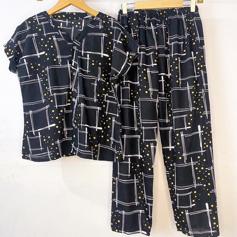 PIYAMA VNECK / PIYAMA KANCING HITS PIYAMA KANCING BUSUI / PIYAMA RAYON / HOMEWEAR-NC 11