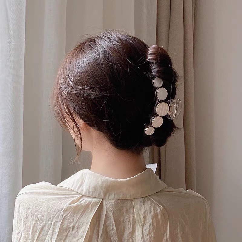 Jepit Jepitan Rambut Acrylic 8.5cm Transparan Jedai Mutiara Besar Korea Aksesoris Wanita Cellulose Acetate Pearl Hair Claw Clips