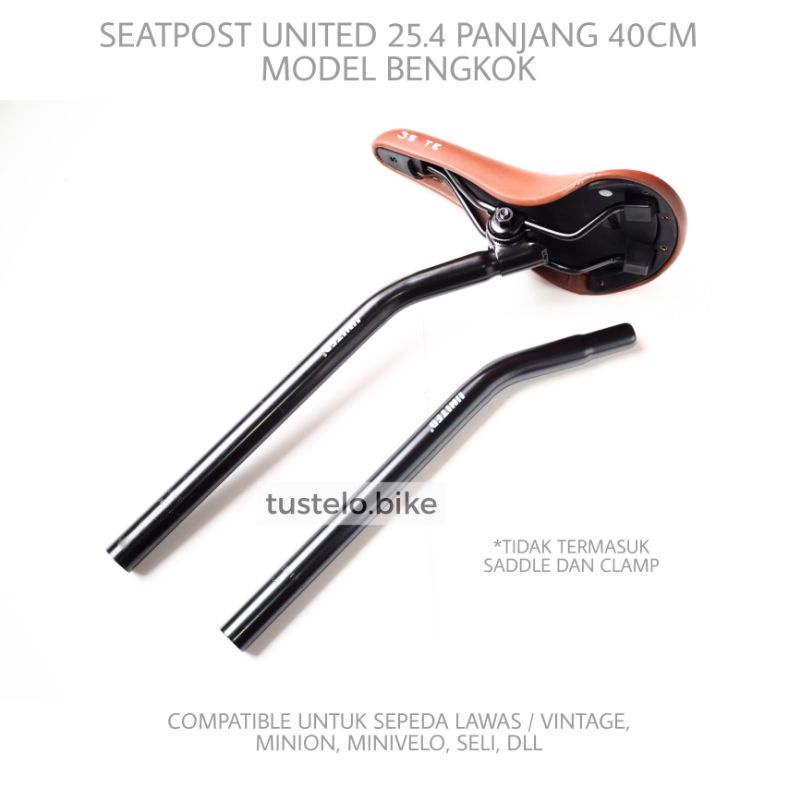 Seatpost 25.4 Model Bengkok United Seat Post 40cm