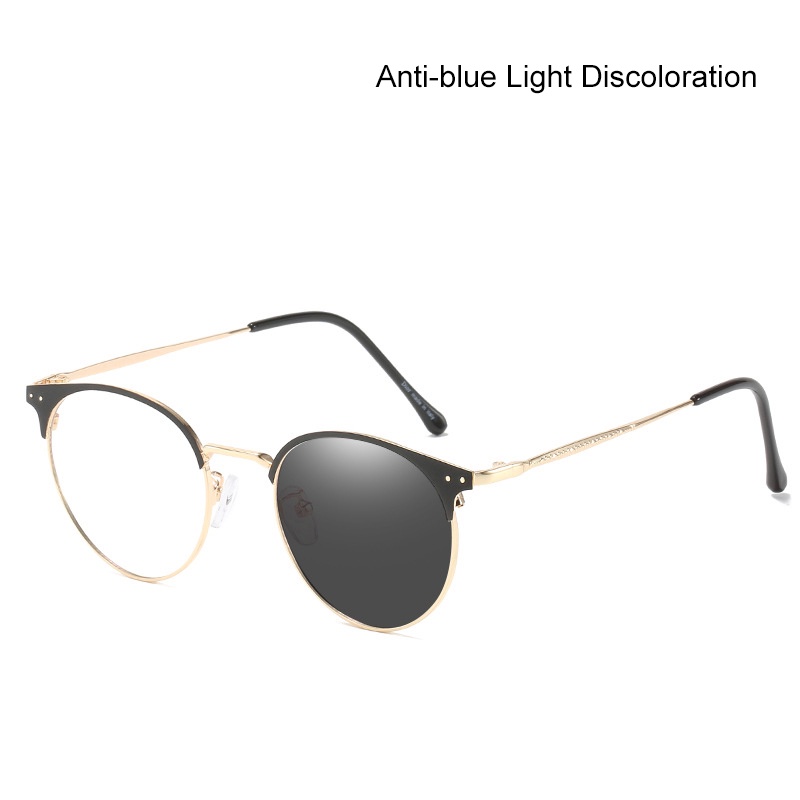 Kacamata Lensa Photocromic + Anti Radiasi Blueray (Bluechromic) Pria Wanita Frame Besi Photochromic-Photocromic#12