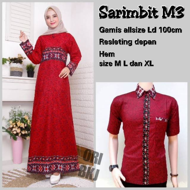Batik sarimbit keluarga gamis modern batik Pekalongan