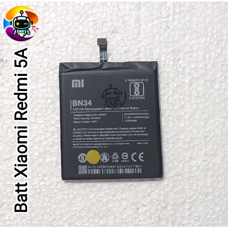 Baterai Xiaomi Redmi 5A BN34 Ori