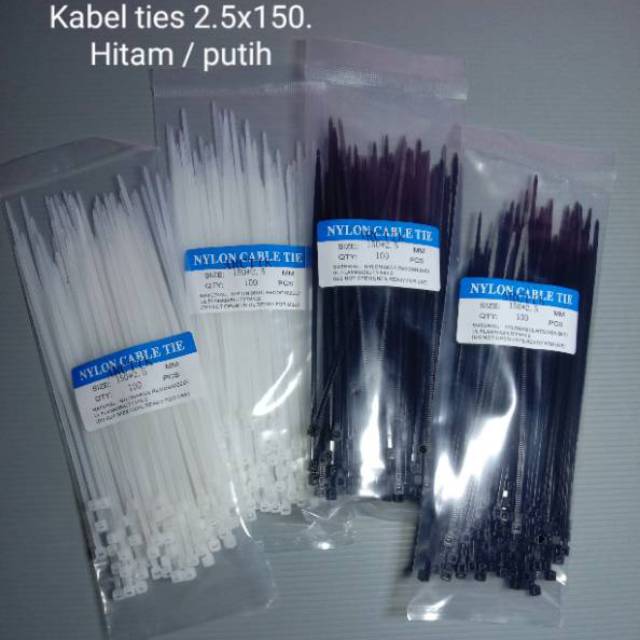 Kabel ties 2.5x150. (panjang 15cm) isi 100 pc