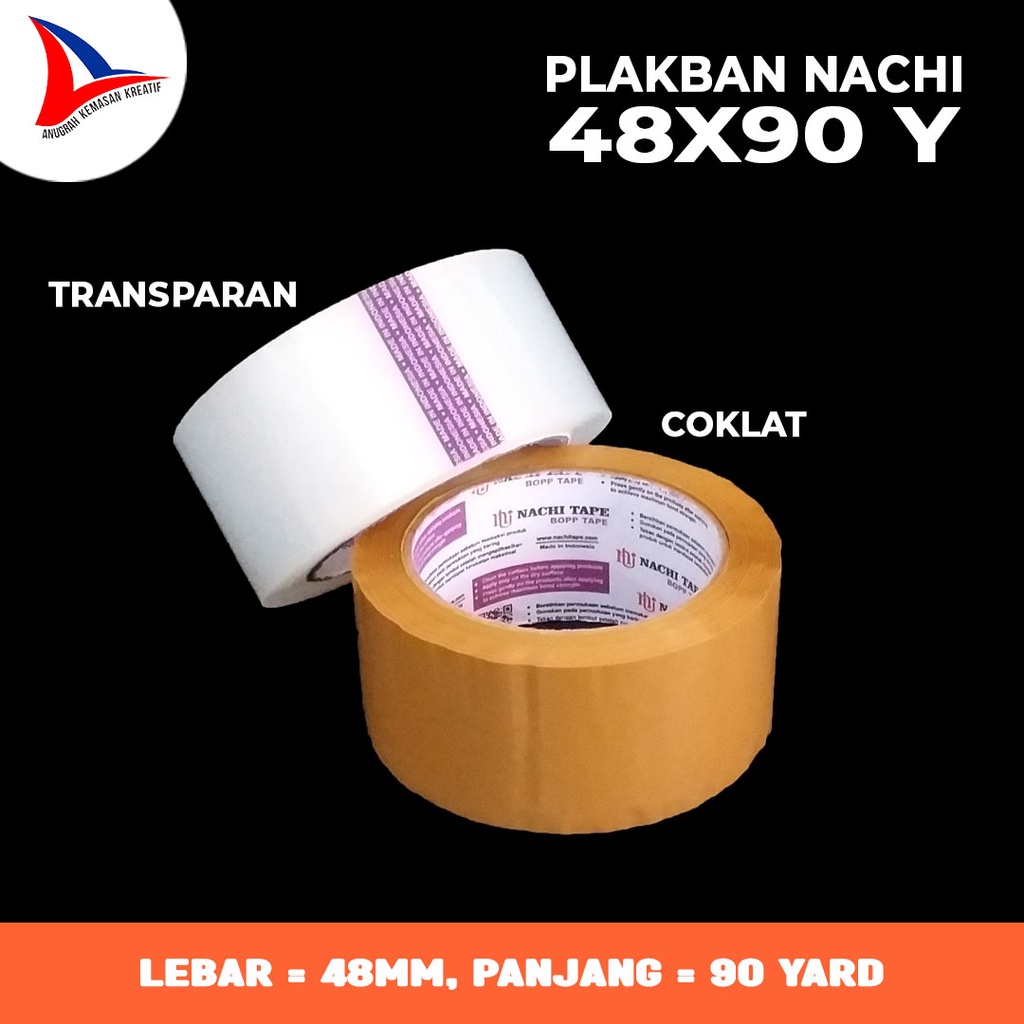 

Lakban Nachi 48mm X 90 Yard Transparan - Coklat (Rol)