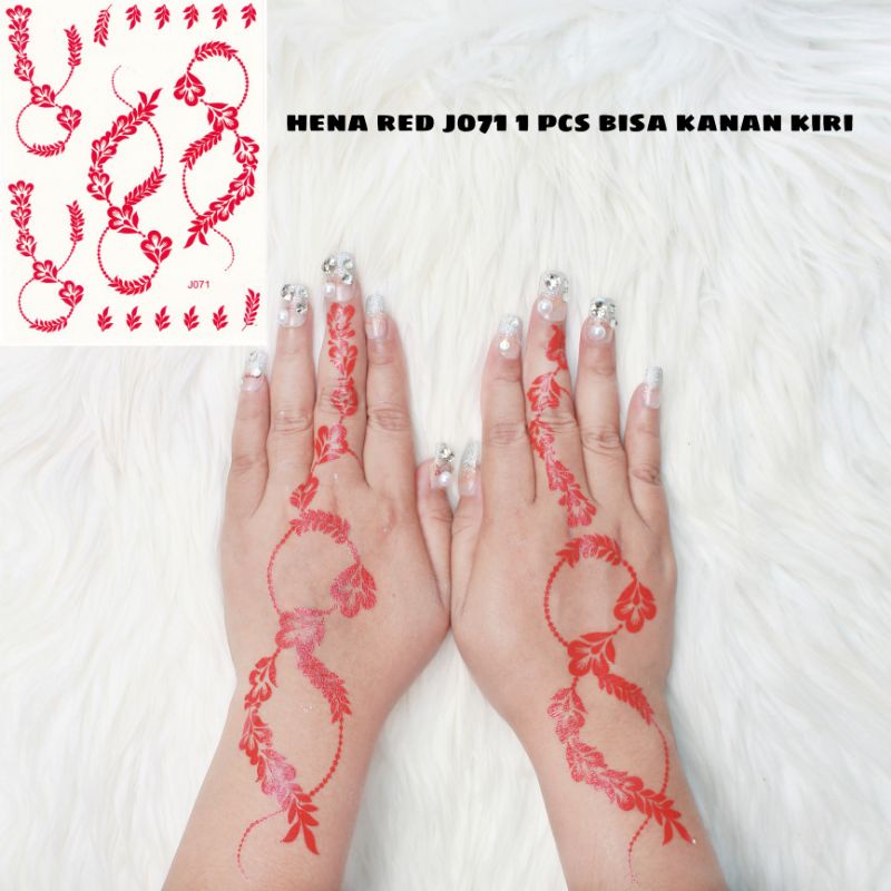 HENA INSTAN FUN MERAH / HENA KAKI / FREE GLITER MANIK DAN SAMPLE