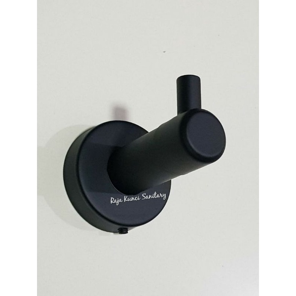 Kapstok Single Hitam Minimalis/Gantungan Baju Hook Hanger 1 Kait Stainless Black