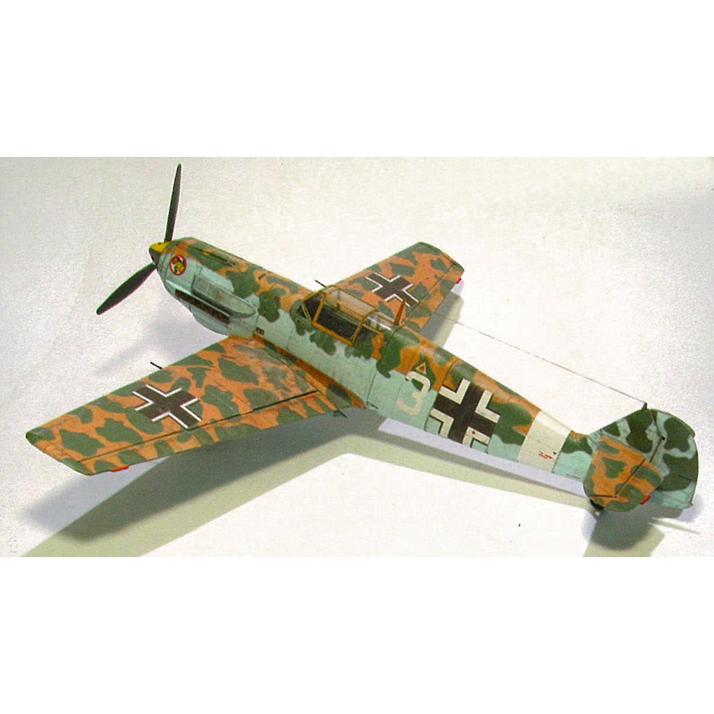 DIY Model Kertas Perang Dunia II Pesawat tempur Jerman Messerschmitt Bf-109 E-4