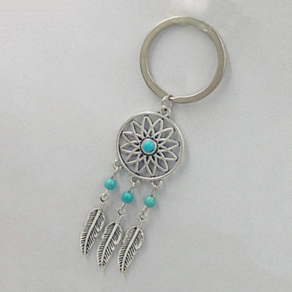 Gantungan Kunci Bentuk Bulu Bohemia Bahan Alloy