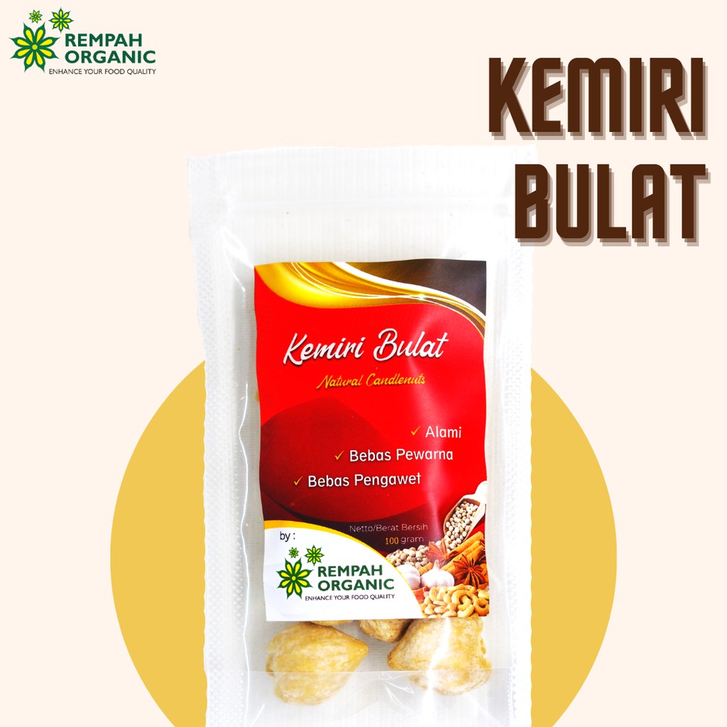 

Rempah Organic - Natural Candlenuts / Kemiri Bulat 100 Gram