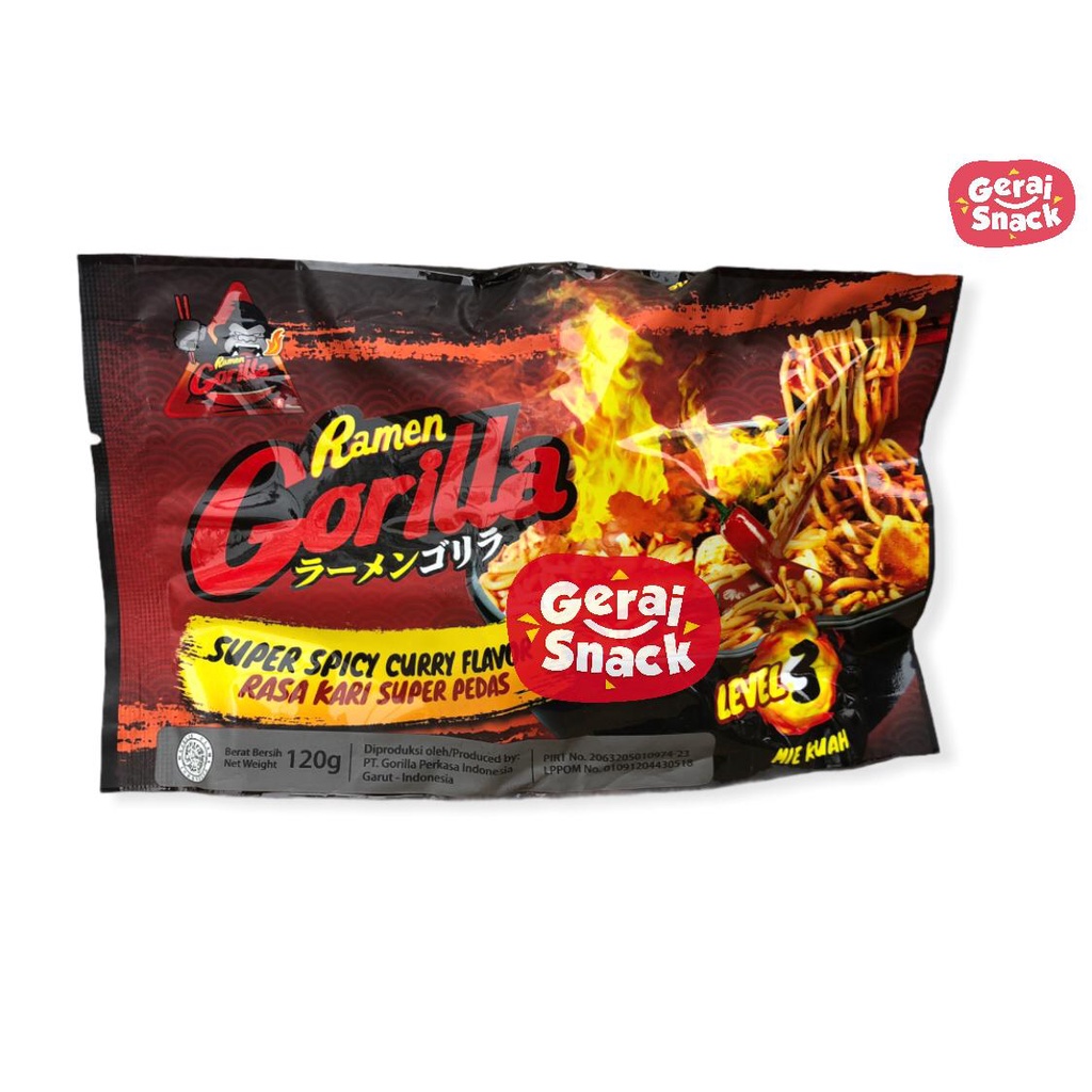Mie Kuah Ramen Gorilla Juaranya Pedass Best Seller (120gr)