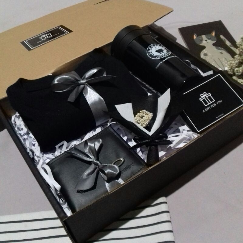 HAMPERS FOR MAN GIFT BOX COWOK COFFE HAMPERS BLACK SERIES KADO ULANG TAHUN KADO WISUDA ELEGAN