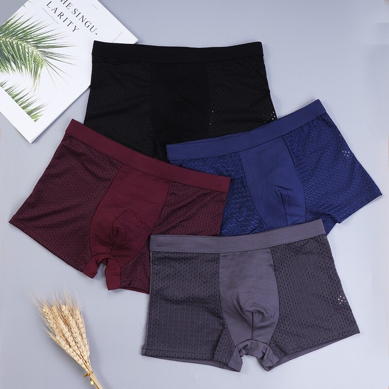 Celana Dalam Boxer Pria Breathable Ice Silk - J-5