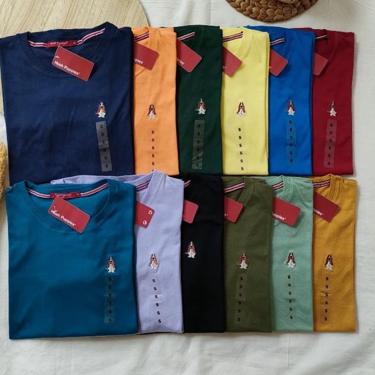 (X-EIO ☛>) Kaos Hush Puppies Wanita dan Pria LENGAN PENDEK Kaos Polos Hush Puppies Original Logo Bor