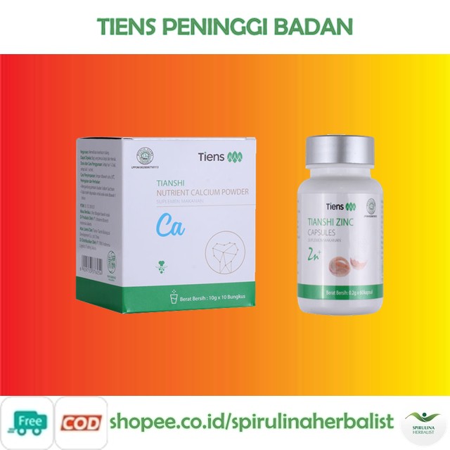 

SUSU PENINGGI BADAN TIENS HERBAL SUPLEMEN TIANSHI NUTRIENT CALCIUM POWDER (ZINC CAPSULES)