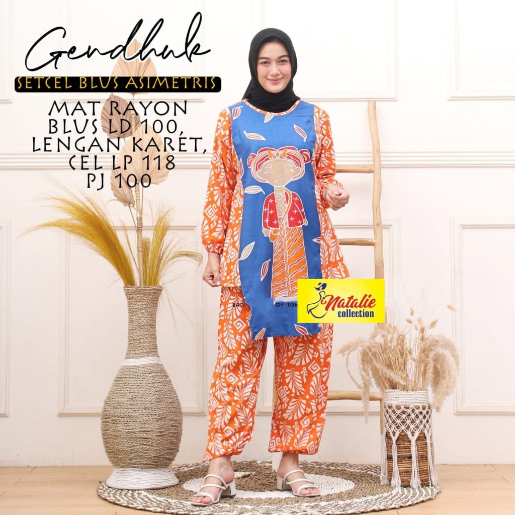 Setelan Wanita Rayon Motif Terbaru Simbok // Set Batik Kulot Terlaris