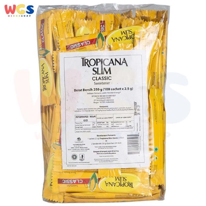 

Big Sale Tropicana Slim Classic Sweetener 100 Sachets x 2.5g - Gula Diet Big Sale