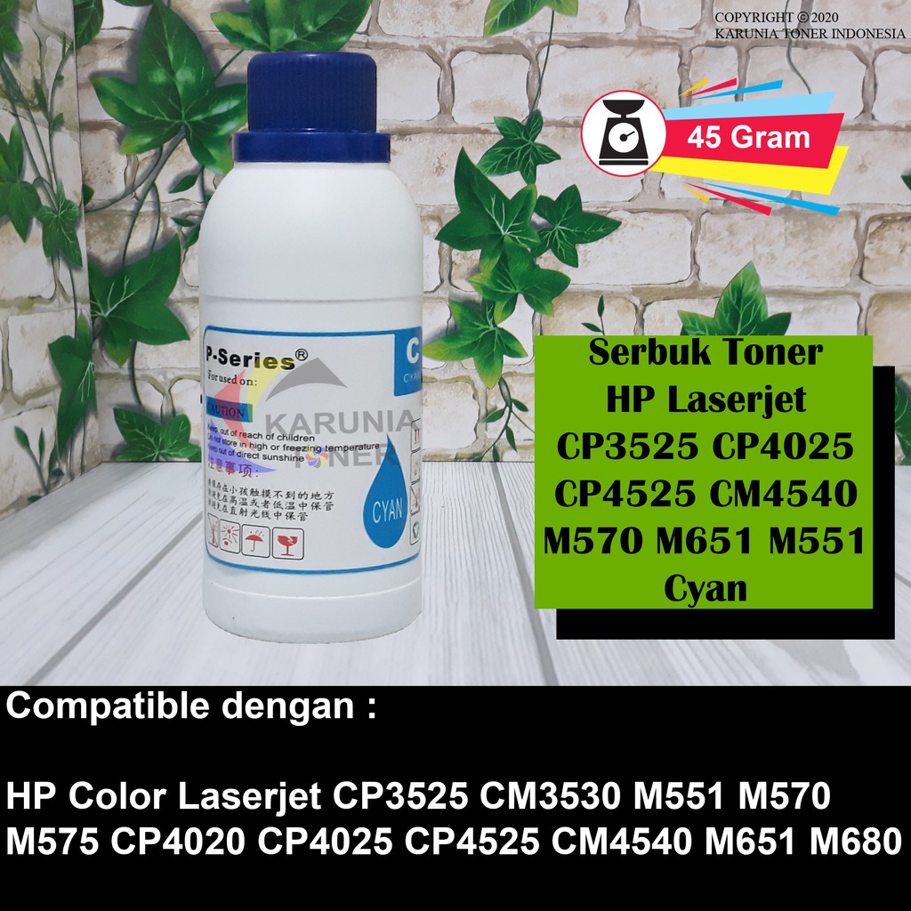 Serbuk Toner Printer HP Laserjet CP3525 CP4025 CP4525 CM4540 M570 M651 M551 45 Gram Color