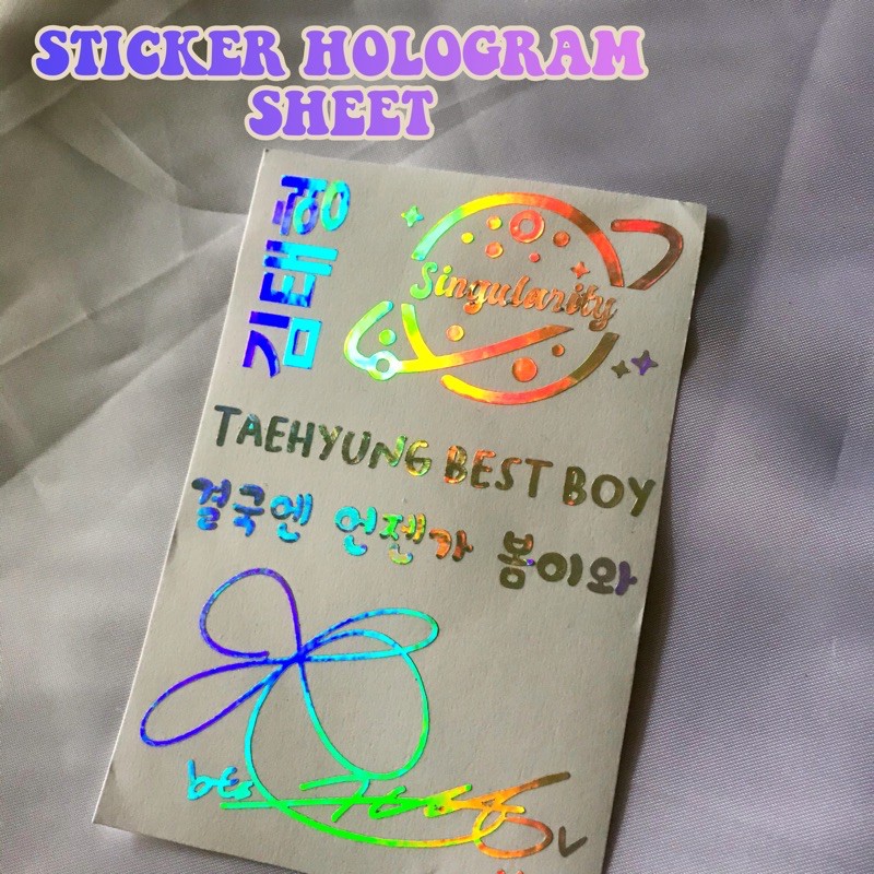 [SEHARI JADI] STICKER HOLOGRAM SET TULISAN /GAMBAR / LOGO / LABEL PRODUK LEMBARAN