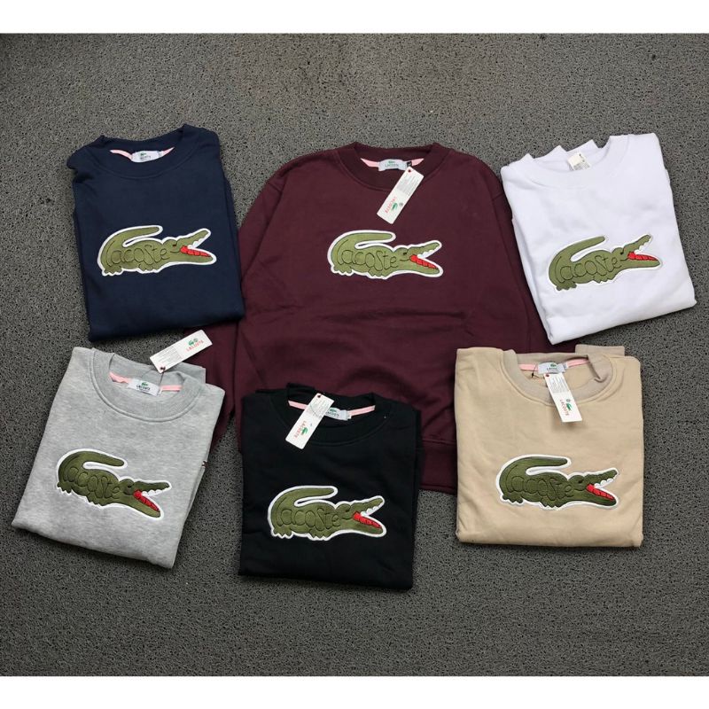 CREWNECK LACOSTE LOGO BORDIR 7 VARIAN WARNA | OUTERWARE | SWEATER