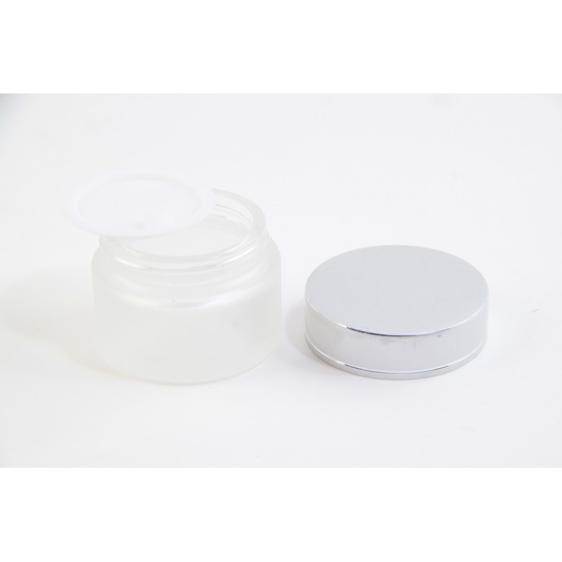 DISKON POT SERUM KECANTIKAN/CREAM KACA 30GR POT BENING/DOFF - TUTUP SILVER/GOLD DILENGKAPI INNER LID