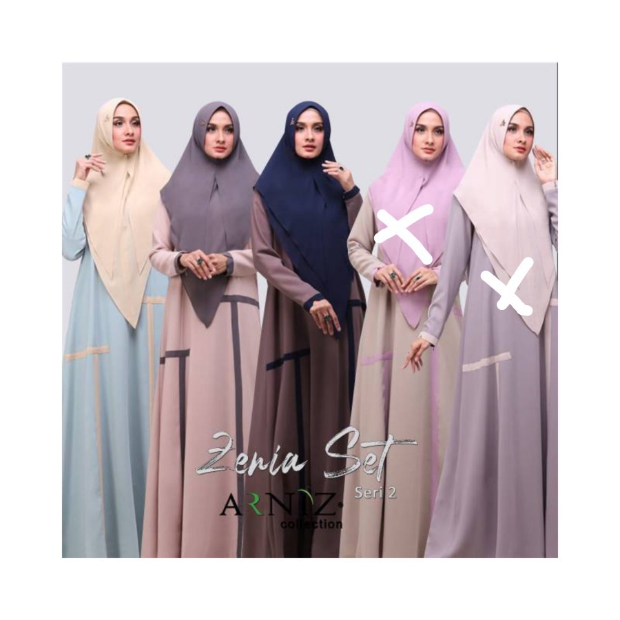 Gamis Zenia Set By Arniz/dress muslim dewasa/gamis syari/setelan muslim/baju muslim/gamis original