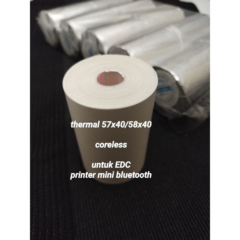 

kertas thermal 57x38 58x40 coreless untuk EDC dan printer mini bluetooth uk 58