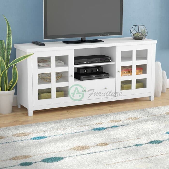 Meja TV Minimalis Modern Putih Andover