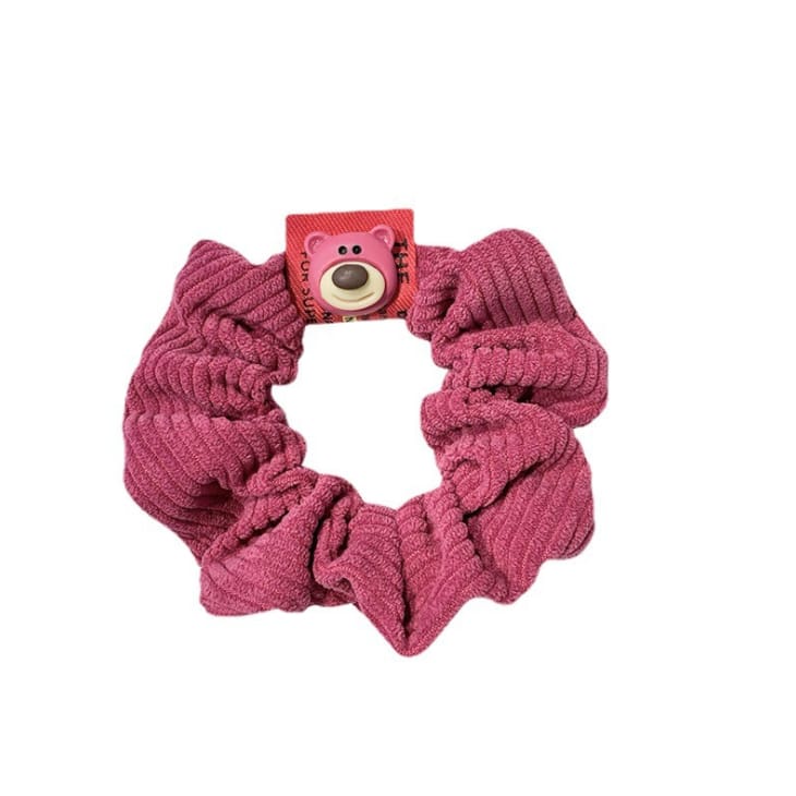 Ikat Rambut Cepol Scrunchie Bear Korea / Kuncir Rambut Kain Motif Bunga Matahari