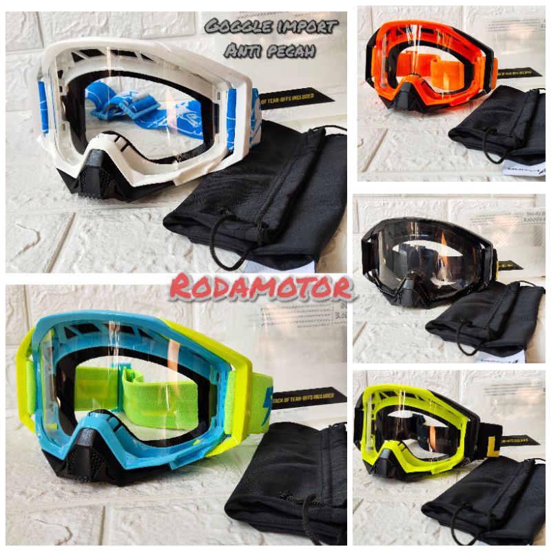 Goggle kacamata Helm sepeda motor cross trail elastis NHK ink Zeus jpx KYT MDS Supermoto anti pecah