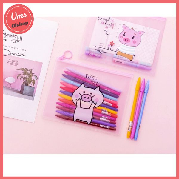 

PF12 Japanese Piggy Cartoon A5 Stationery Pencil Case / Tempat Pensil - Piggy satu