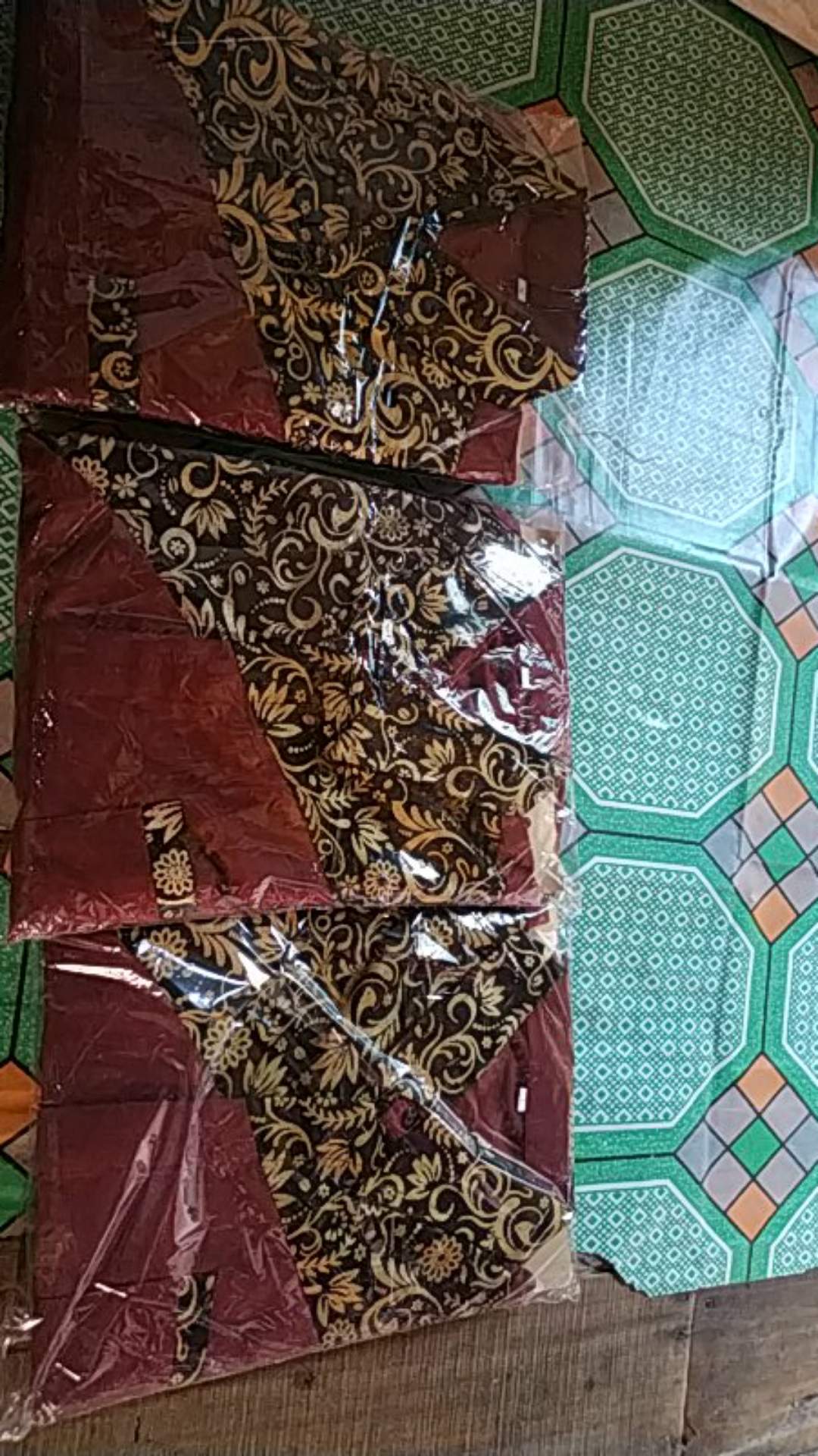 Batik Kemeja Lengan Panjang Kombinasi Slempang Baju Seragam Kantor Alkhalis