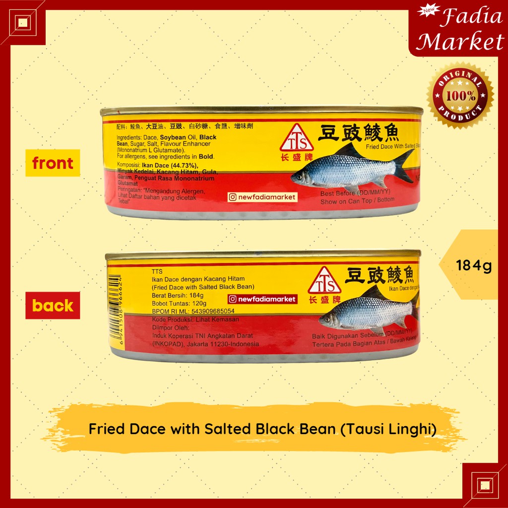 

Fried Dace with Salted Black Beans TTS (Tausi Linghi/Ikan Dace Kacang Hitam) 184g