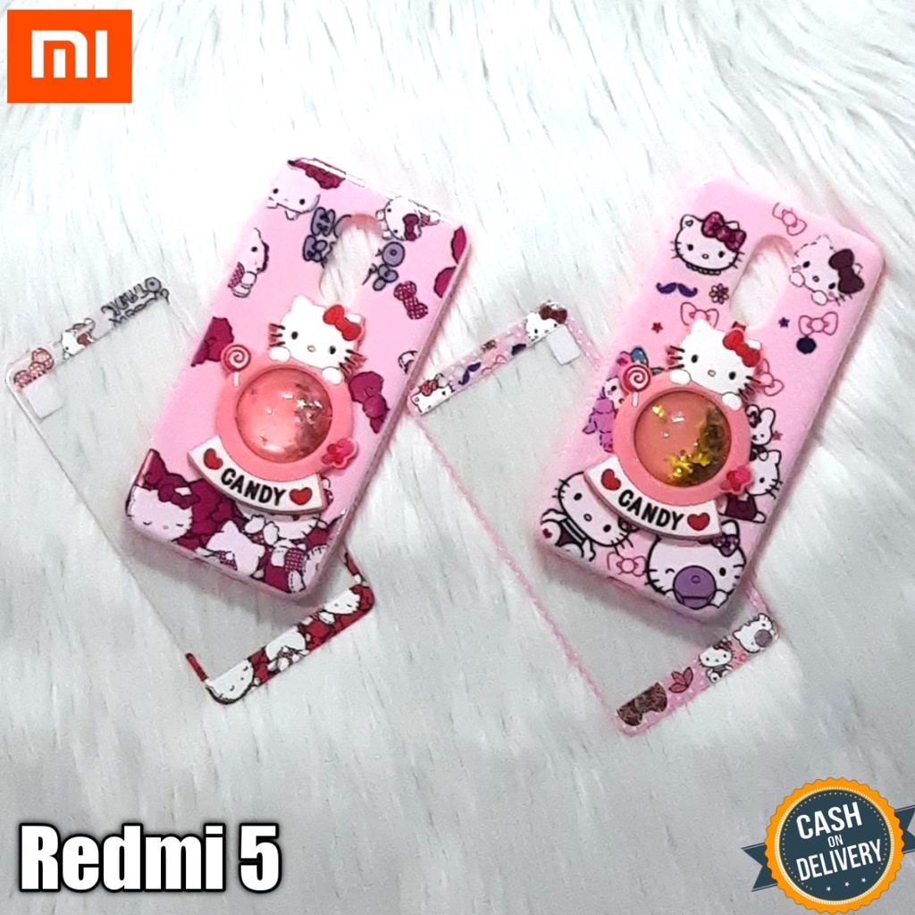 Case Hp Xiaomi Redmi 5 Softcase 360 Water Timbul + Tempered Glass