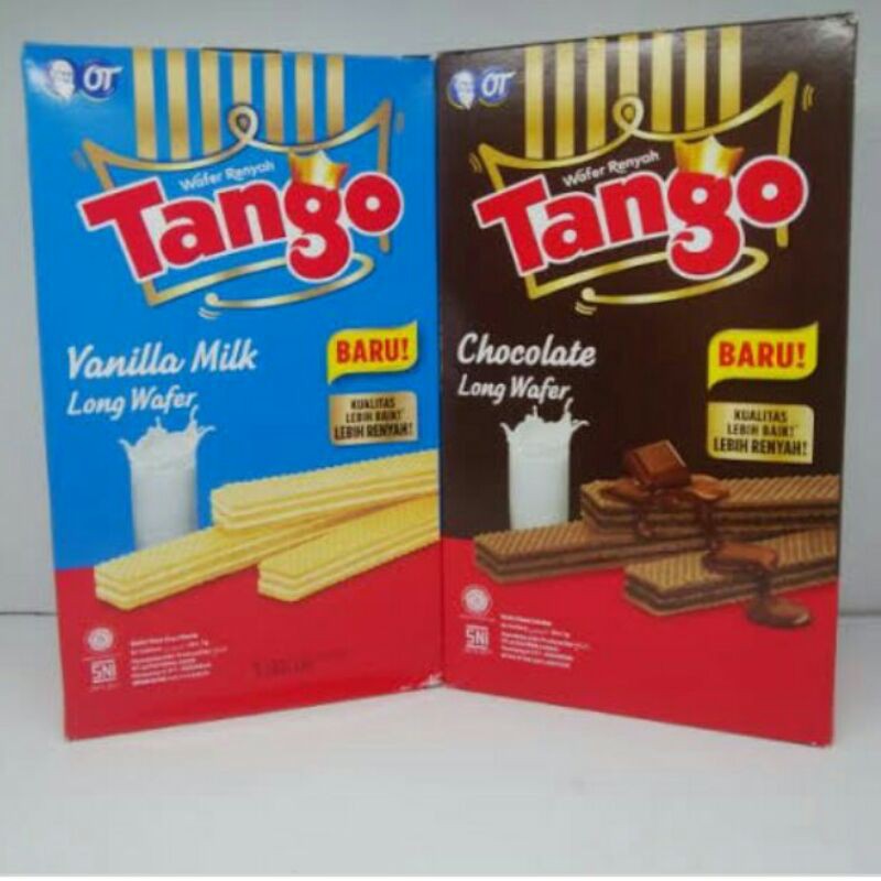 

Tango wafer 7gr varian coklat dan vanila.