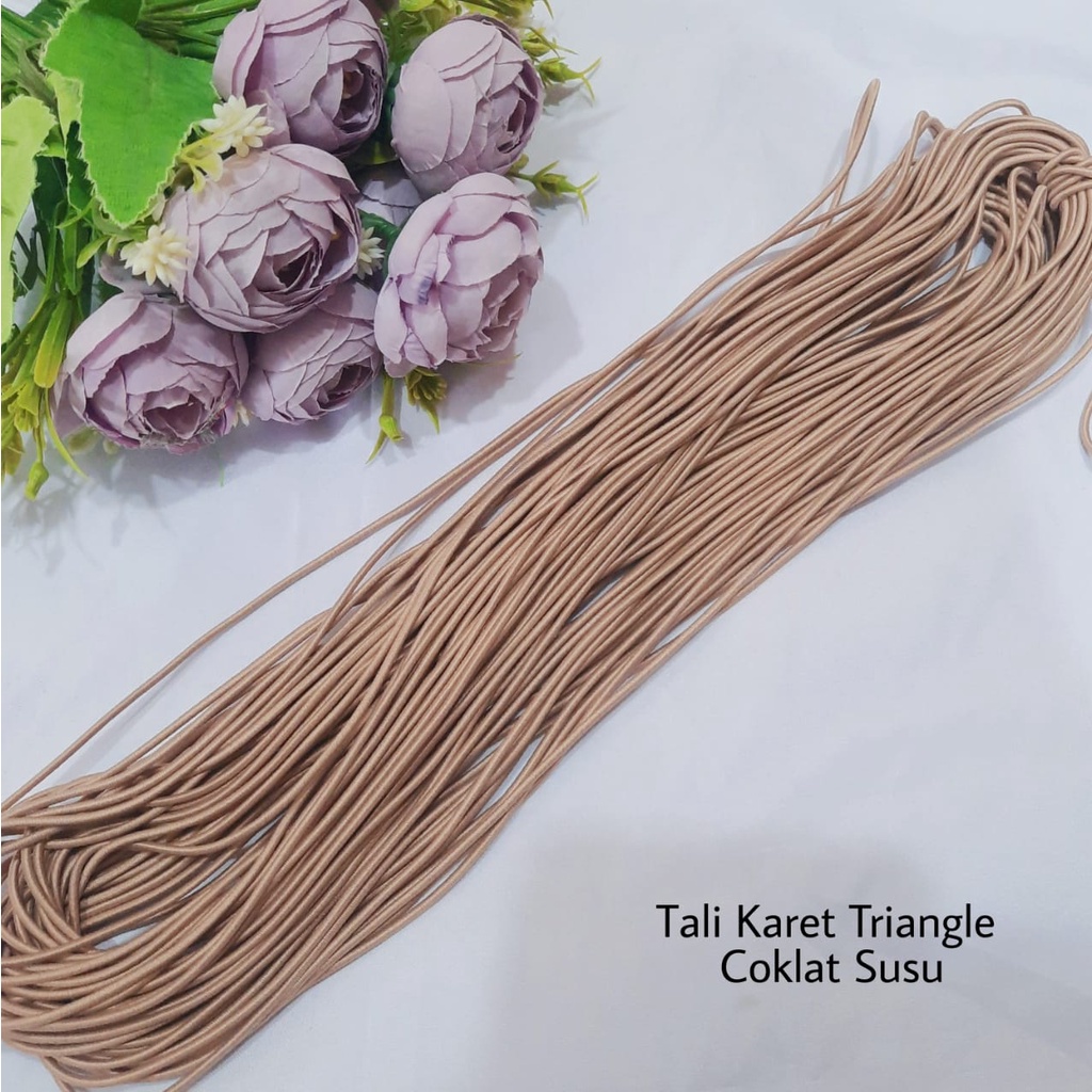 TALI KARET TRIANGLE COKLAT SUSU/ELASTIS FRAME TENDA IKAT RAMBUT TALI JAKET TAS AKSESORIS TALI MASKER