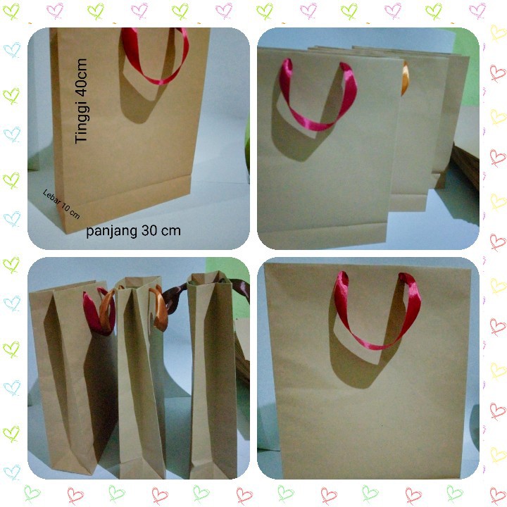 

Paperbag|Paper Bag Butik|paperbag Souvenir Tali Pita Satin_Polos