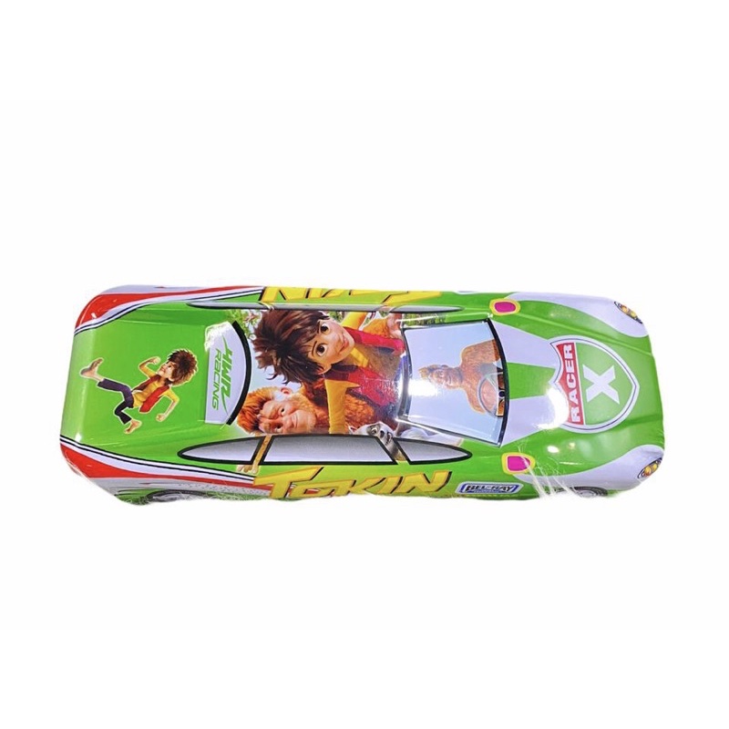 PENCIL CASE - TEMPAT PENSIL KALENG MOBIL BESAR 2 TINGKAT IRONMAN AVENGERS CAPTAIN AMERICA SPIDERMAN CARS SUPERMAN DORAEMON - PAKET ALAT TULIS SEKOLAH LENGKAP-Green