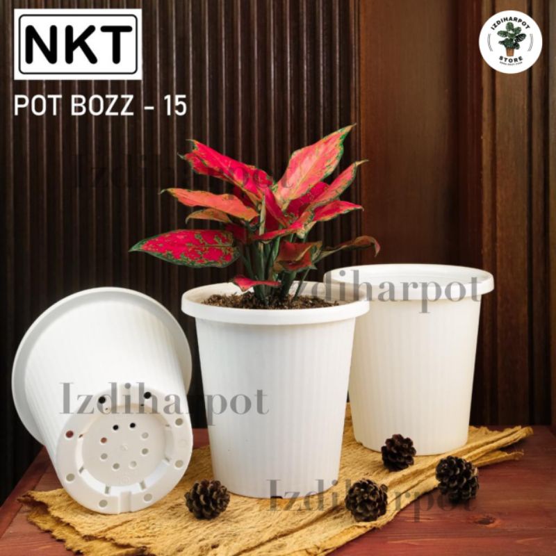 pot bunga tanaman tinggi NKT BOZZ 15 PUTIH - NKT BOZZ 15 PUTIH