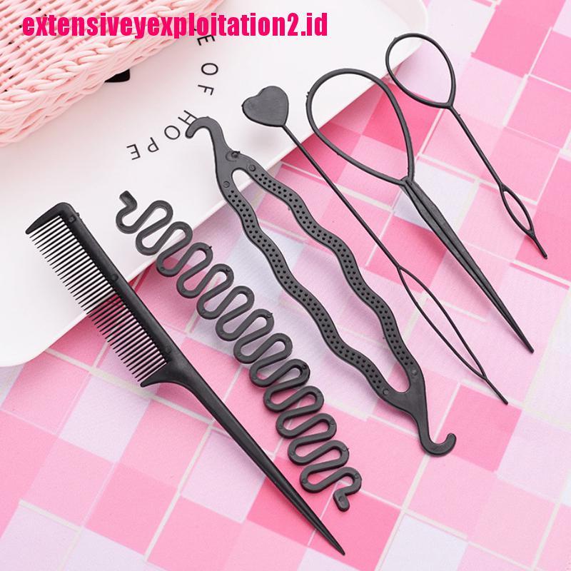 &lt; E2id &amp; &gt; 6Pcs / Set Alat Bantu Kepang / Keriting Rambut Untuk Anak Perempuan