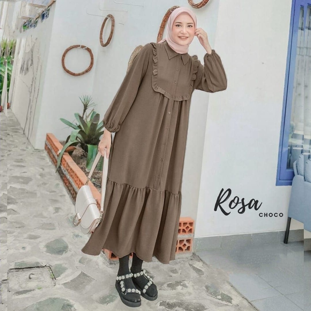 ROSA LONG TUNIK IK MANGO CRAPE LD 110 CM PB 130 CM KANCING HIDUP / BUSUI ( BACA DESKRIPSI SEBELUM ORDER ) TUNIK TERBARU KEKINIA SIMPLE DAN ELEGAN BAJU ATASAN 2022