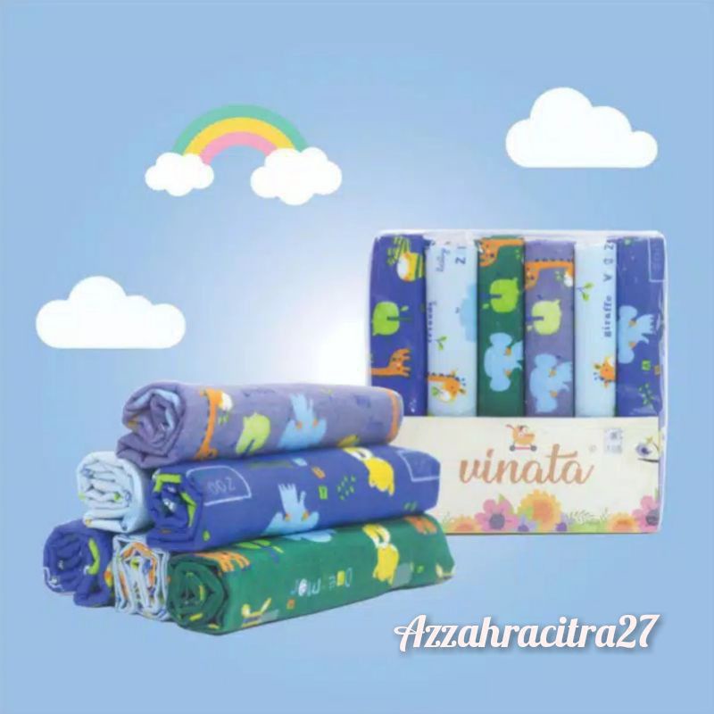 NEW!!!  BEDONG VINATA FLANEL jUMBO GULUNG BEDONG BAYI MOTIF ANIMAL SNI ISI 3PCS-6PCS