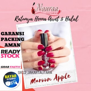 Kutek Halal Cat Kuku Halal Muslimah Naura Pacar Kuku Halal Pengantin Perawatan Kuku Maroon Apple