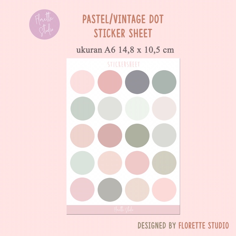 

[florettestudio] Pastel/Vintage Dot Sticker Sheet Kiss Cut