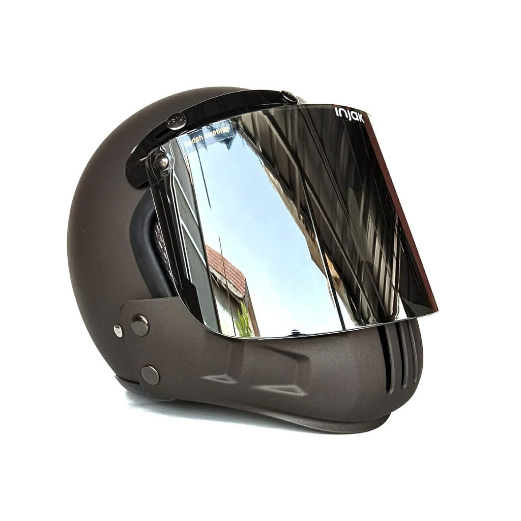 Helm Retro Cakil Modular Abu abu Doff (Vespa / Klasik / Vintage)