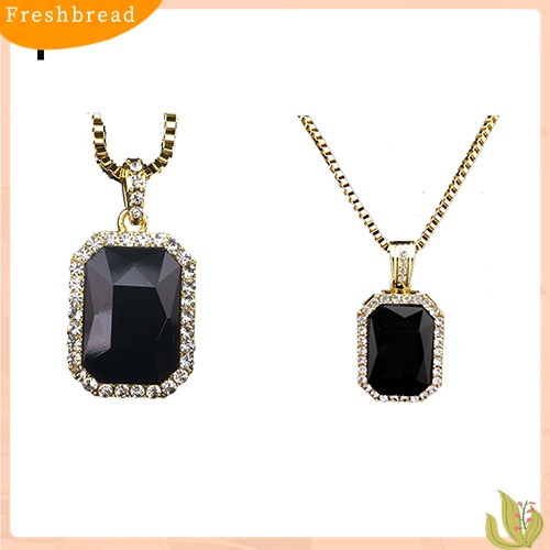 Terlaris Men's Fashion Jewelry Cool Hip Hop Box Chain Octagon Square Pendant Charm Necklace