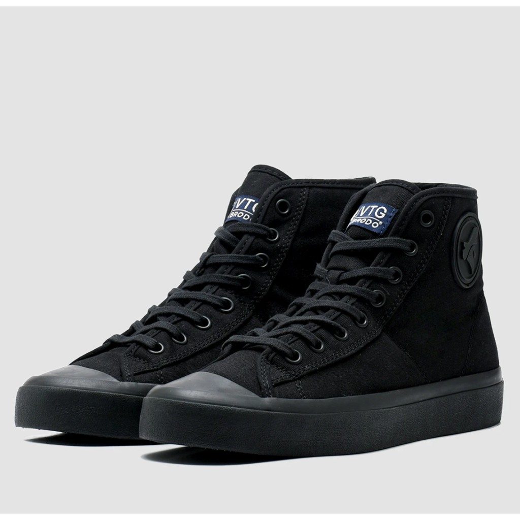 Sepatu Brodo Vintage/Vantage V2 Hi (Mocha/Navy/Fullblack/Teracota/Natural White/Black White/Camel/Olive)-Fullblack