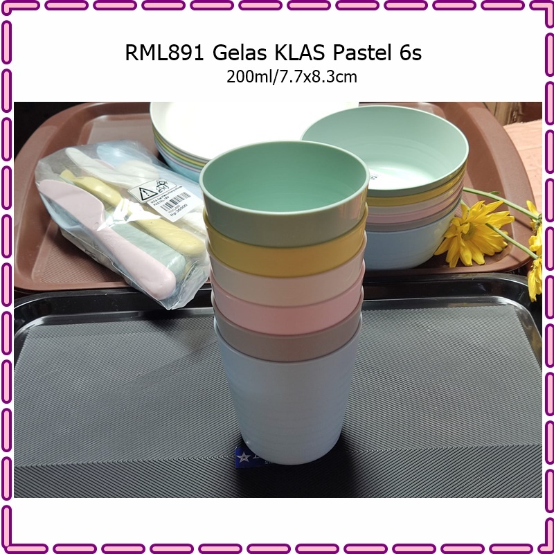 [Set 6pcs] RML891 Gelas Anak KLAS Pastel