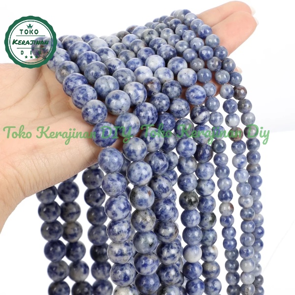 Bahan Gelang Manik Batu Sodalite Bulat 6,8,10mm Untuk Membuat Gelang Tasbih Atau KErajinan DIY