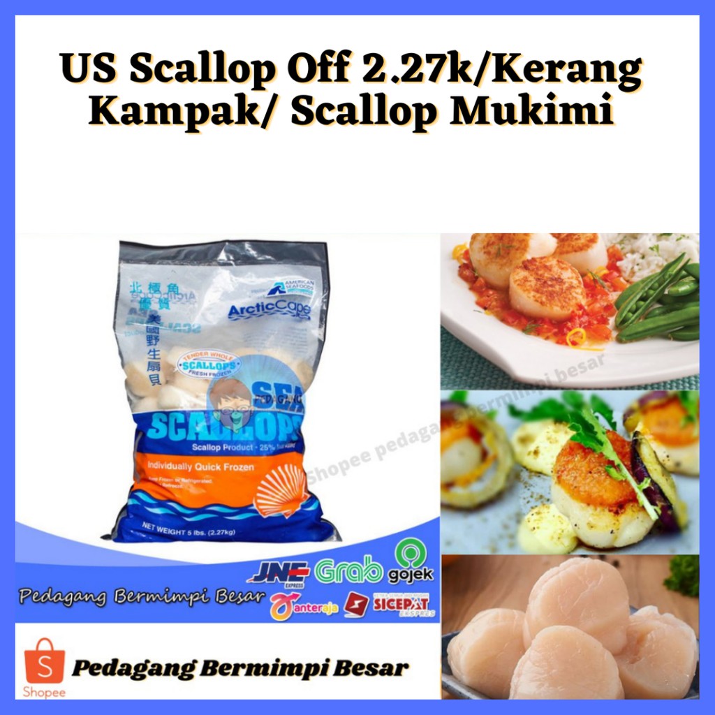 US Scallop Shell Off 2.27kg 10/20 | Kerang Kampak | Scallop | Mukimi