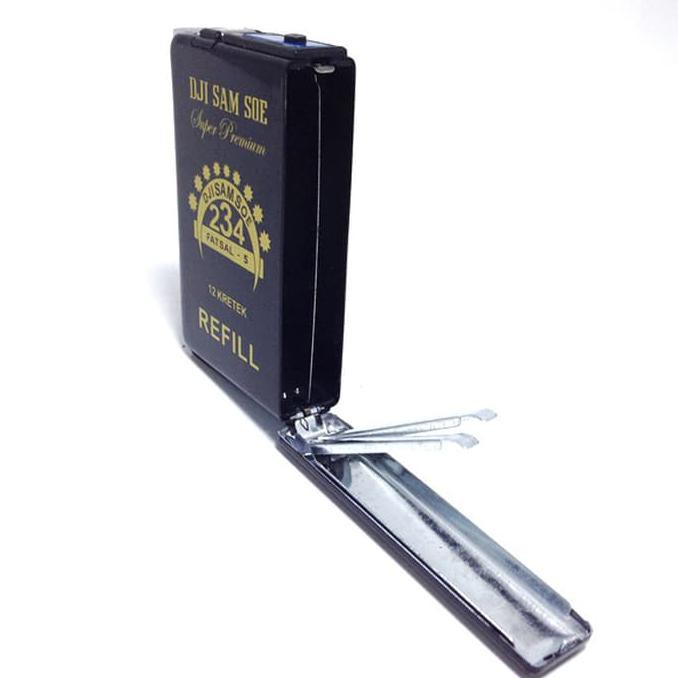 New Sale Tempat Kotak Rokok Matches Unik Motif Dji Sam Soe - Black Original